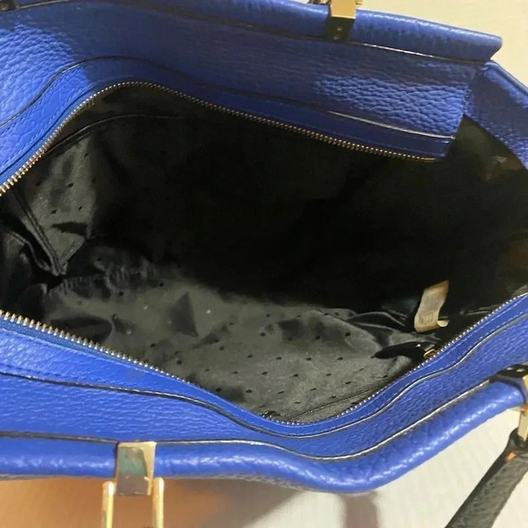 Kate spade blue white pebbled leather satchel handbag - Picture 9 of 15